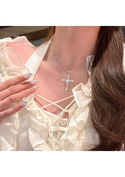 XL345-1 Yeni Moda Kristal Zirkon Çapraz Kolye Kolye Kadın Kızlar Kristal Zincir Kolye Punk Parti Kıdemli Takı Hediye (Yurt Dışından) indirimleri