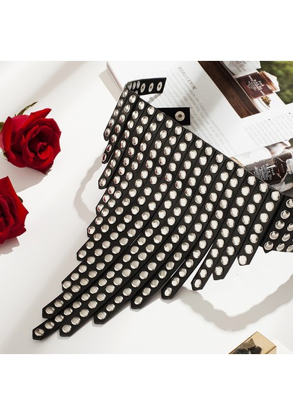 No.2 Boyutu Yeni Goth Punk Siyah Deri Yaka Gerdanlık Kolye Gotik Moda Serin Chocker Giyim Kolye Kadınlar Takı Için (Yurt Dışından)