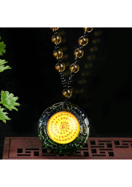 Huddha Dini Budizm Renkli Sır Vajrapani Bodhisattva Kolye Om Mani Padme Hum Kolye Buda Cam Boncuk Zincir Takı (Yurt Dışından)