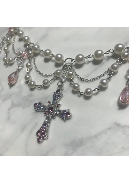 Viktorya Tarzı Katmanlı Inci Gerdanlık Kadınlar Için Kız Hediye Yıldönümü Düğün Trendy Boyun Takı Gotik Inci Kolye (Yurt Dışından) fiyatları