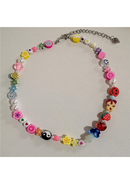 No.5 Boyutu Harajuku Trendy Kil Meyve Yıldız Inci Boncuklu Gerdanlık Kolye Kadın Erkek Bff Kpop Goth Emo Cadılar Bayramı Y2K Takı Aksesuarları (Yurt Dışından)