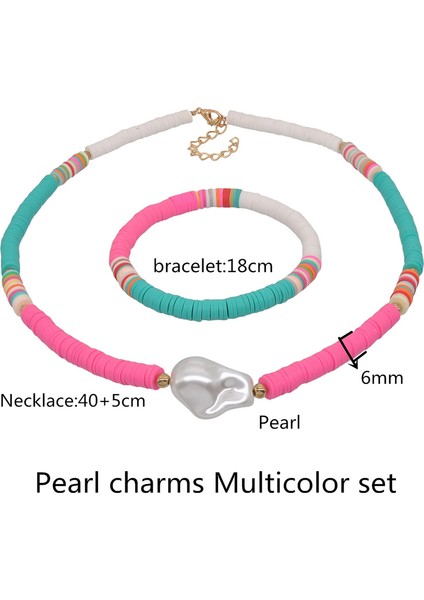 T879İNCIMULTICOLO 15 Renk Bohemian 6mm Polimer Kil Kolye Yumuşak Çömlek Gerdanlık Kolye Renkli Sörfçü Boncuk Yaka El Yapımı Kadınlar Takı Hediye (Yurt Dışından)