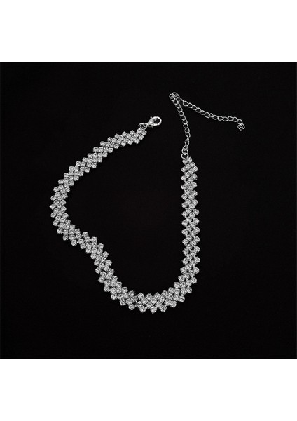 XL010 2022 Yeni Kişilik Moda Tam Taklidi Gerdanlık Kolye Kadınlar Için Geometrik Kristal Kolye Düğün Takı Parti Hediyeler (Yurt Dışından) indirimleri