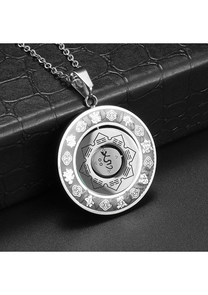 AL18930-GÜMÜŞ Klasik Dini Stil Yüksek Li Metal Nazar Işınları Kolye Kolye Masonik Erkekler Muska Takı (Yurt Dışından)