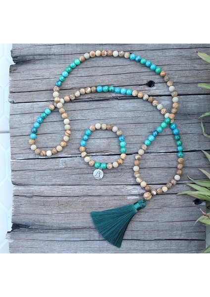 Yeşil Stil Altın Rengi 8mm Doğal Taş Boncuk, Resim Jasper, Boyalı Yeşil Taş, Japamala Setleri, Manevi Takı, Meditasyon, Ilham Verici, 108 Mala Boncuk (Yurt Dışından) fiyatları