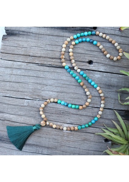 Yeşil Stil Altın Rengi 8mm Doğal Taş Boncuk, Resim Jasper, Boyalı Yeşil Taş, Japamala Setleri, Manevi Takı, Meditasyon, Ilham Verici, 108 Mala Boncuk (Yurt Dışından) modelleri