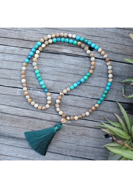Yeşil Stil Altın Rengi 8mm Doğal Taş Boncuk, Resim Jasper, Boyalı Yeşil Taş, Japamala Setleri, Manevi Takı, Meditasyon, Ilham Verici, 108 Mala Boncuk (Yurt Dışından) fırsatları