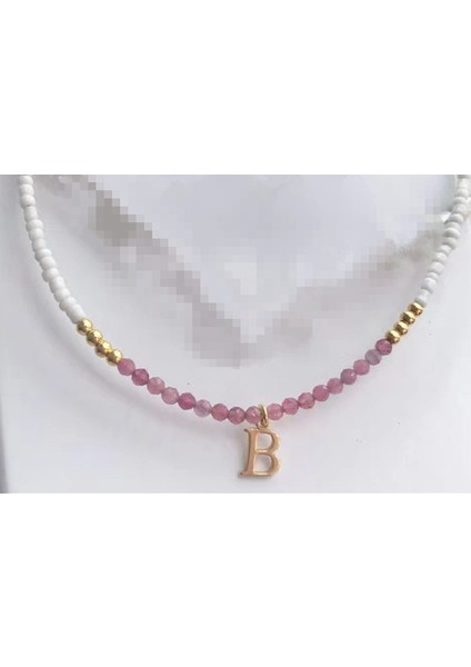 D Tarzı No.6 Boyutu Kolye Renkli Kristal Boncuk Kolye Moda Kabuk Mektup Kolye Adı Gerdanlık Kadın Gökkuşağı Boyun Aksesuarları Takı (Yurt Dışından)