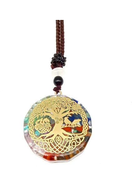 65CM Tarzı No.15 Boyutu Chakela Charm Yedi Çakra Şifa Kolye Kadın Erkek Renkli Doğal Taş Geometrik Kolye Halat Zincir Kolye Moda (Yurt Dışından)