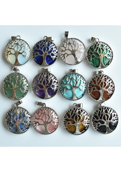 NO15 Lot Moda Doğal Ametist Lapis Alaşımı Hayat Ağacı Kolye Takı Aksesuarları Için Işaretleme (Yurt Dışından) fiyatları