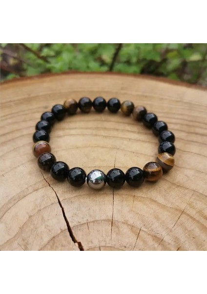 Altın Rengi 8mm Siyah Oniks, Kaplan Gözü Japa Mala Seti, Koruyucu, Meditasyon Mala, Namaste Yoga Takı, Budist Mala Tespih, 108 Mala Boncuk (Yurt Dışından)