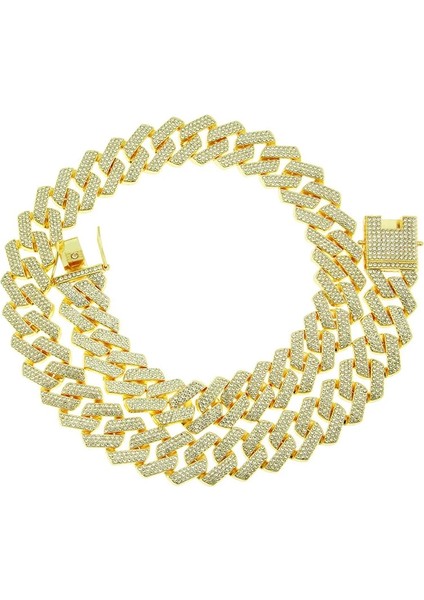 24 Inç Tarzı Gümüş Hip Hop 3 Satırlar Rhinestones Bling Buzlu Out Büyük Geniş Kare Küba Curb Miami Baklalı Zincirler Kolye Erkekler Için Rapçi Takı (Yurt Dışından)