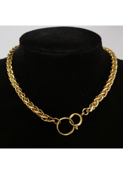 XL875O3G40 Punk Küba Chokers Kolye Kadın Yaka Altın Rengi Paslanmaz Çelik Tıknaz Kalın Zincir Daire Kolye Hip Hop Erkekler Boyun Takı (Yurt Dışından) fiyatları