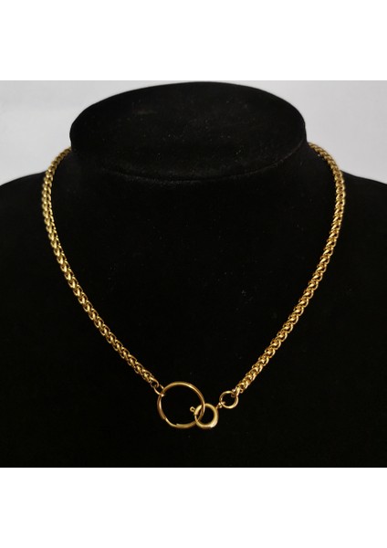 XL875O3G40 Punk Küba Chokers Kolye Kadın Yaka Altın Rengi Paslanmaz Çelik Tıknaz Kalın Zincir Daire Kolye Hip Hop Erkekler Boyun Takı (Yurt Dışından) indirimleri