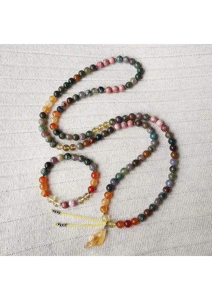 Bileklik 8mm Taş Boncuk, Sarı Kuvars Kristal Kolye, Hint Oniks, Pembe Opal, Yoga Kolye, Manevi Takı, Meditasyon, Ilham Verici (Yurt Dışından) fiyatları