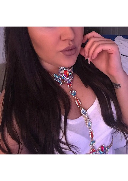 C5 Dvacaman Moda Göbek Takısı Kristal Kolye Kadın Düğün Parti Bildirimi Aksesuarları Bijoux Doğum Günü Hediyeleri (Yurt Dışından) modelleri