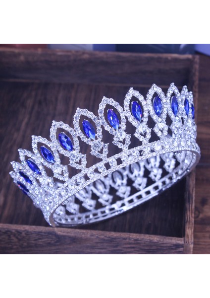 No.22 Boyutu Kristal Kraliçe Tiara Taç Düğün Gelin Pageant Diadem Gelin Tiaras ve Taçlar Başlığı Kadın Saç Takı Aksesuarları (Yurt Dışından) modelleri