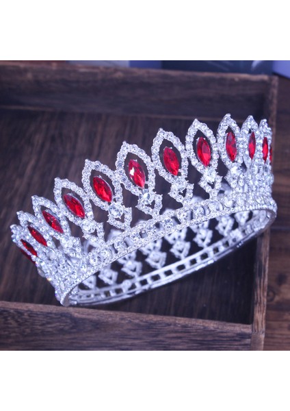 No.22 Boyutu Kristal Kraliçe Tiara Taç Düğün Gelin Pageant Diadem Gelin Tiaras ve Taçlar Başlığı Kadın Saç Takı Aksesuarları (Yurt Dışından) indirimleri