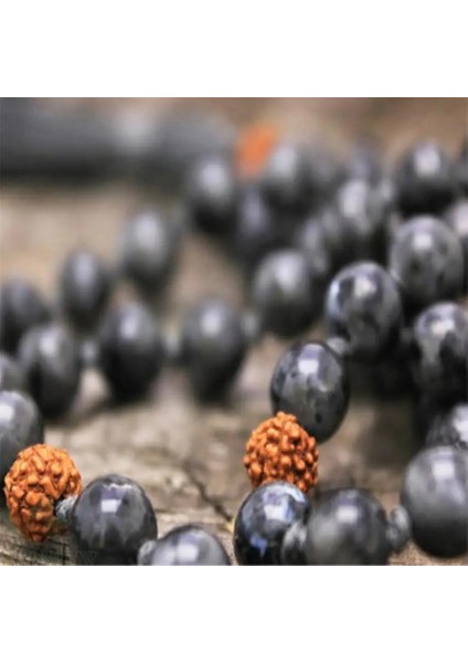 6mm Spektrolit Rudraksha Taş Düğüm Kolye 108 Boncuk Manşet Sutra El Yapımı Bilek Budizm Keşiş Unisex Enerji Meditasyon (Yurt Dışından) fiyatları