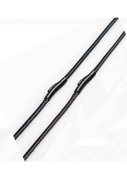 50CM Tarzı KAHVE2MM Ens Bayan Siyah Örgülü Deri Kordon Paslanmaz Çelik Güvenli Toka Zincir Kolye Kolye Dıy Takı Için 60 cm 70 cm (Yurt Dışından) modelleri
