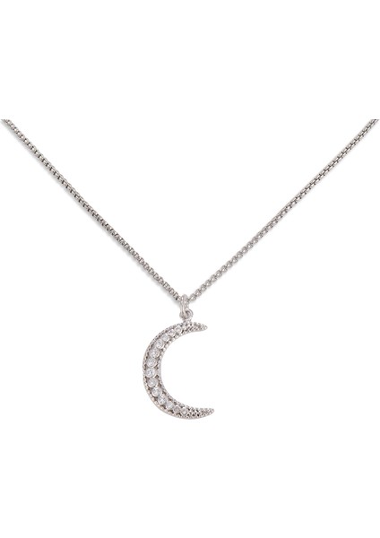 DZ59-GÜMÜŞ Kadınlar Için Takı Kaplamalı Zirkon Pandent Toka Ay Yıldız Klavikula Zincirler Kolye Seti Pirinç Charms Aksesuarları Ücretsiz G Öğe (Yurt Dışından)