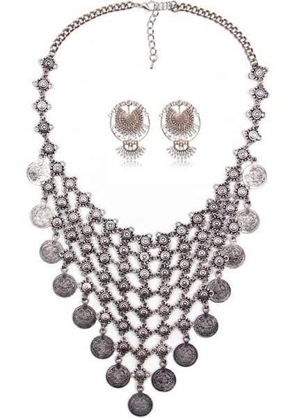 NAP1032-EAU1522 Ztech Yaka Sikke Kolye ve Kolye Vintage Kristal Maxi Gerdanlık Bildirimi Collier Kadın Boho Büyük Moda Kadın Takı Hediyeler (Yurt Dışından)