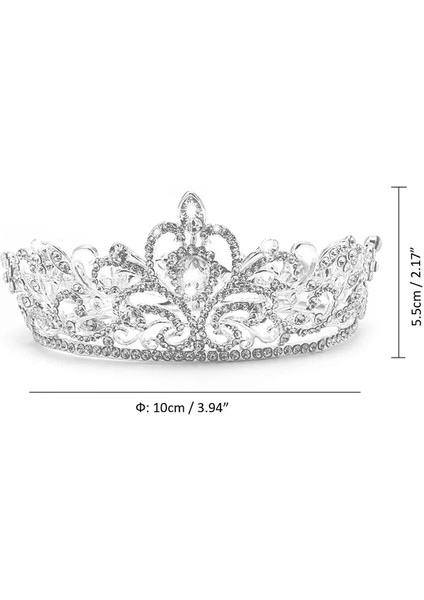 Beyaz Düğün Gelin Pageant Kral Taç Tiara Rhinestone Diamante Başlığı Takı R7RF (Yurt Dışından)