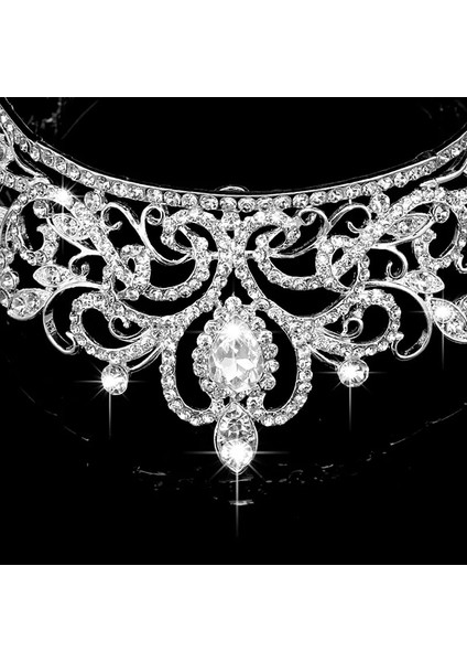 Beyaz Düğün Gelin Pageant Kral Taç Tiara Rhinestone Diamante Başlığı Takı R7RF (Yurt Dışından)