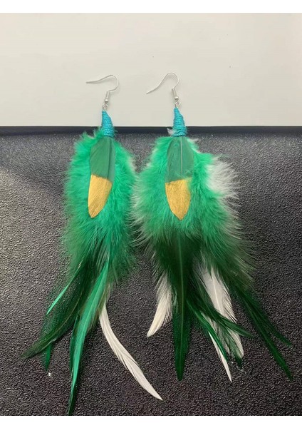 YU10 Boho Saçaklı Tüy Uzun Dream Catcher Damla Küpe Takıkadın Saçaklı Küpelerboncuk Vintage Takımodern Kadın Küpeleri (Yurt Dışından)