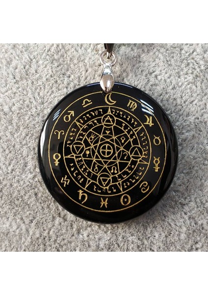Hiçbiri Doğal Obsidyen Kolye Kolye Hayat Çiçeği Sihirli Daire Kehanet Sri Yantra Triqueta Metatrone Küpü Çok Boyutlu (Yurt Dışından)