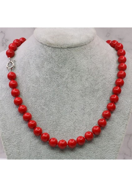 Kırmızı Stil 8 mm Cuteromantic Moda Güzel Yapay Kırmızı Mercan Yuvarlak Boncuk mm Kolye Zinciri Gerdanlık Klavikula Takı Y780 (Yurt Dışından) modelleri