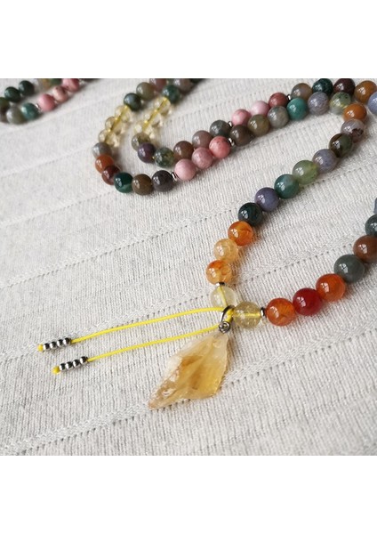 Setler 8mm Taş Boncuk, Sarı Kuvars Kristal Kolye, Hint Oniks, Pembe Opal, Yoga Kolye, Manevi Takı, Meditasyon, Ilham Verici (Yurt Dışından) modelleri