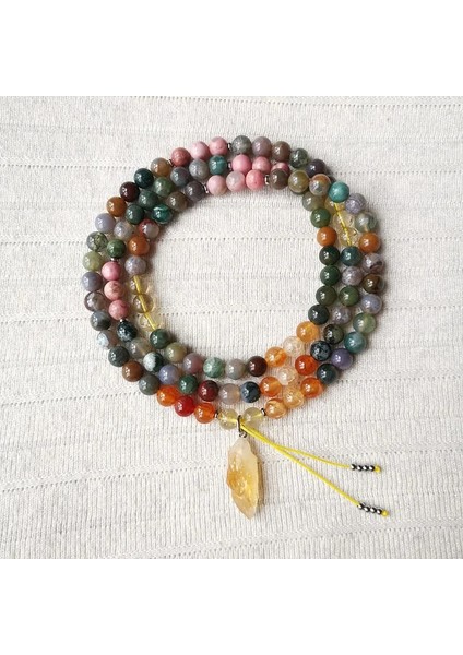 Setler 8mm Taş Boncuk, Sarı Kuvars Kristal Kolye, Hint Oniks, Pembe Opal, Yoga Kolye, Manevi Takı, Meditasyon, Ilham Verici (Yurt Dışından) indirimleri