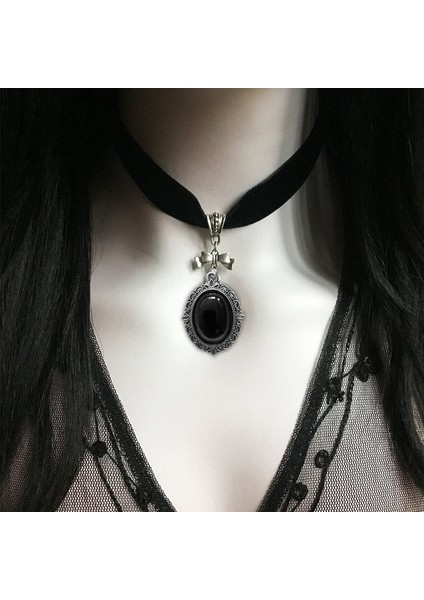 A2 Siyah Kadife Gerdanlık Kolye, Gotik Viktorya Dönemi Siyah Cameo (Yurt Dışından) fiyatları