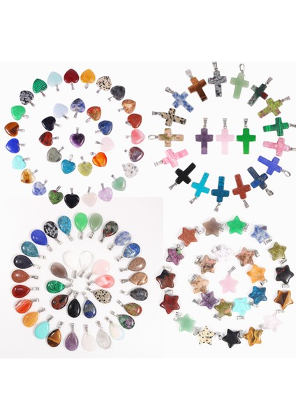 13X18MM.. Lot Doğal Taş Ay Kolye Charms Kolye Takı Yapımı Için Mix Kalp Yıldız Çapraz Ayağı Taş Hediyeler (Yurt Dışından) fiyatları
