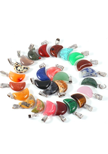 13X18MM.. Lot Doğal Taş Ay Kolye Charms Kolye Takı Yapımı Için Mix Kalp Yıldız Çapraz Ayağı Taş Hediyeler (Yurt Dışından) modelleri