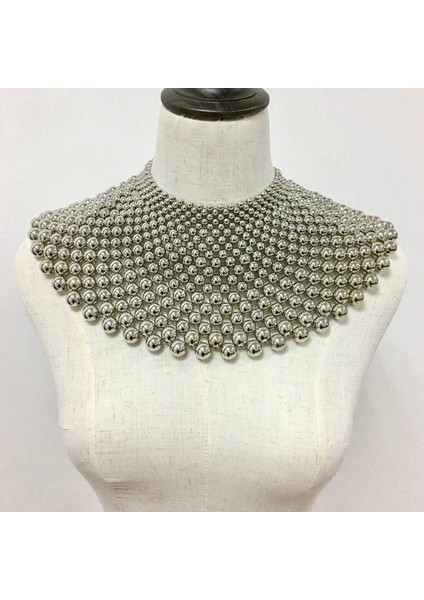 45CM Tarzı Gümüş Liffly Hint Takı Tasarım Afrika Önlük Tork Chokers Kolye Kadınlar Için Bildirimi Metal Punk Yaka Kolye (Yurt Dışından)