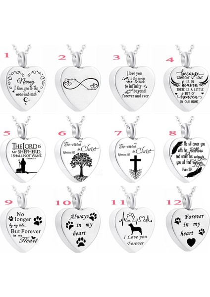 My-04 Misiyou 402 Köpek Pet Paw Hayat Ağacı Kalp Melek Kremasyon Takı Hatıra Anıt Urn Kolye Takı (Yurt Dışından)