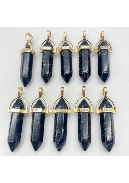 No.39 Yeni Doğal Taş Taş Kuvars Renkli Kristal Altıgen Sarkaç Reiki Kolye Charms Dıy Takı Yapımı Kolye (Yurt Dışından)