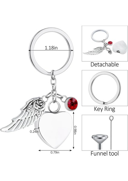 Stili Özelleştir Ekim Melek Kanatları Kalp Kremasyon Takı Urn Anahtarlık Pet Insan Külleri Kremasyon Anahtarlık Külleri Witolor Birthstones (Yurt Dışından) fırsatları