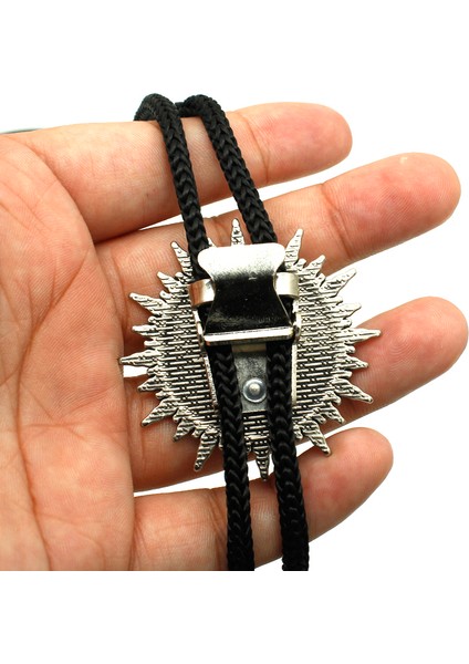 No.4 Boyutu Bolo Yeni Varış Siyah Sihirli Pentagram Bolo Kravat Trendy Steampunk Pentagram Cam Kubbe Slayt Kolye Kovboy Bolo Kravat (Yurt Dışından) fırsatları