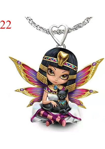 No.22 Boyutu 43 Stilleri Yaratıcı 3D Anime Karikatür Melek Kanatları Tasarım Bezemeler Figurineresin Kolye Su Dalgası Zincir Kolye (Yurt Dışından)