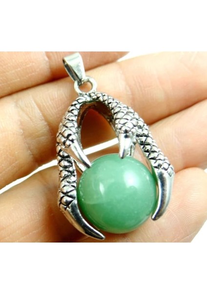 No.9 Doğal Taş Turkuaz Opal Kuvars Kristal Kaplan Gözü Yuvarlak Boncuk Ejderha Pençesi Wrap Kolye Diy Takı Yapımı Için Kolye (Yurt Dışından)