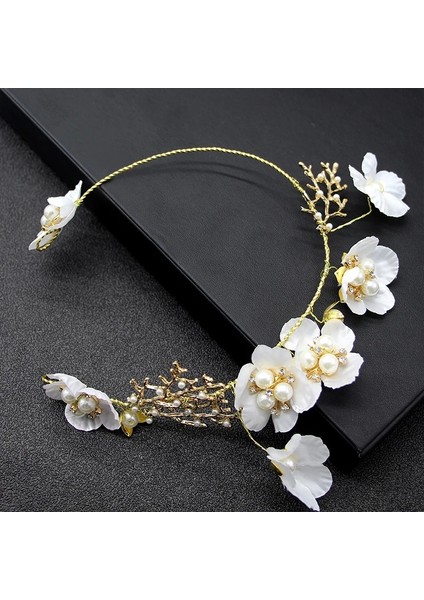 C Gelin Düğün Saç Aksesuarları Kristal Inci Bantlar Saç Vine Saç Süsleri Gelin Nedime Headdress Hairband Takı (Yurt Dışından) indirimleri