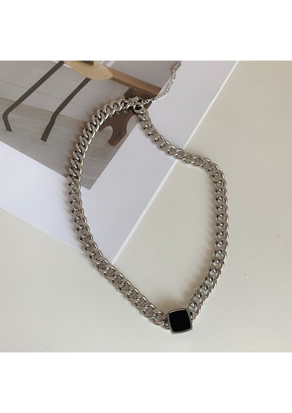 40CM Tarzı RJM409-3-5 Unk Stil Hip Hop Kalın Zincir Kısa Kolye Kadın M Mektup Kolye Boyun Zinciri Kore Moda Takı Kazak Zinciri (Yurt Dışından)