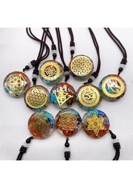 A Doğal Çakıl Kristal Kolye Retro Yedi Tekerlek Taş Sentetik Kolye Kolye Takı Charm Reçine Kazak Zinciri 7 Tekerlekler (Yurt Dışından) modelleri