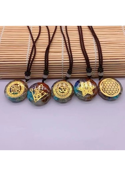 A Doğal Çakıl Kristal Kolye Retro Yedi Tekerlek Taş Sentetik Kolye Kolye Takı Charm Reçine Kazak Zinciri 7 Tekerlekler (Yurt Dışından) fırsatları