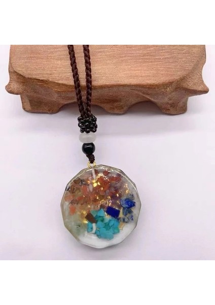 A Doğal Çakıl Kristal Kolye Retro Yedi Tekerlek Taş Sentetik Kolye Kolye Takı Charm Reçine Kazak Zinciri 7 Tekerlekler (Yurt Dışından) indirimleri