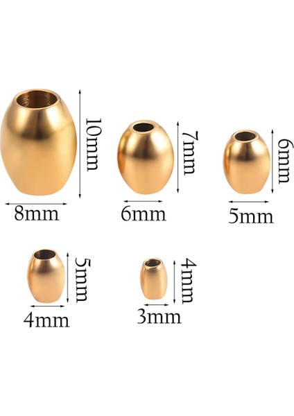 6x7 Tarzı Altın Lot Paslanmaz Çelik Oval Spacer Boncuk Metal Gevşek Boncuk Dıy Bilezik Kolye Takı Yapımı Aksesuarları Bulgular (Yurt Dışından)