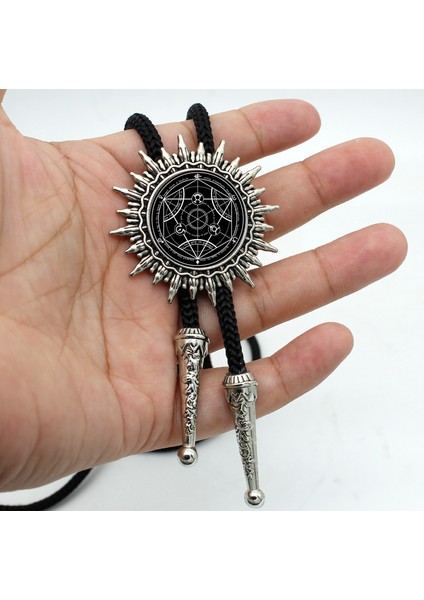No.5 Boyutu Bolo Yeni Varış Siyah Sihirli Pentagram Bolo Kravat Trendy Steampunk Pentagram Cam Kubbe Slayt Kolye Kovboy Bolo Kravat (Yurt Dışından) fiyatları